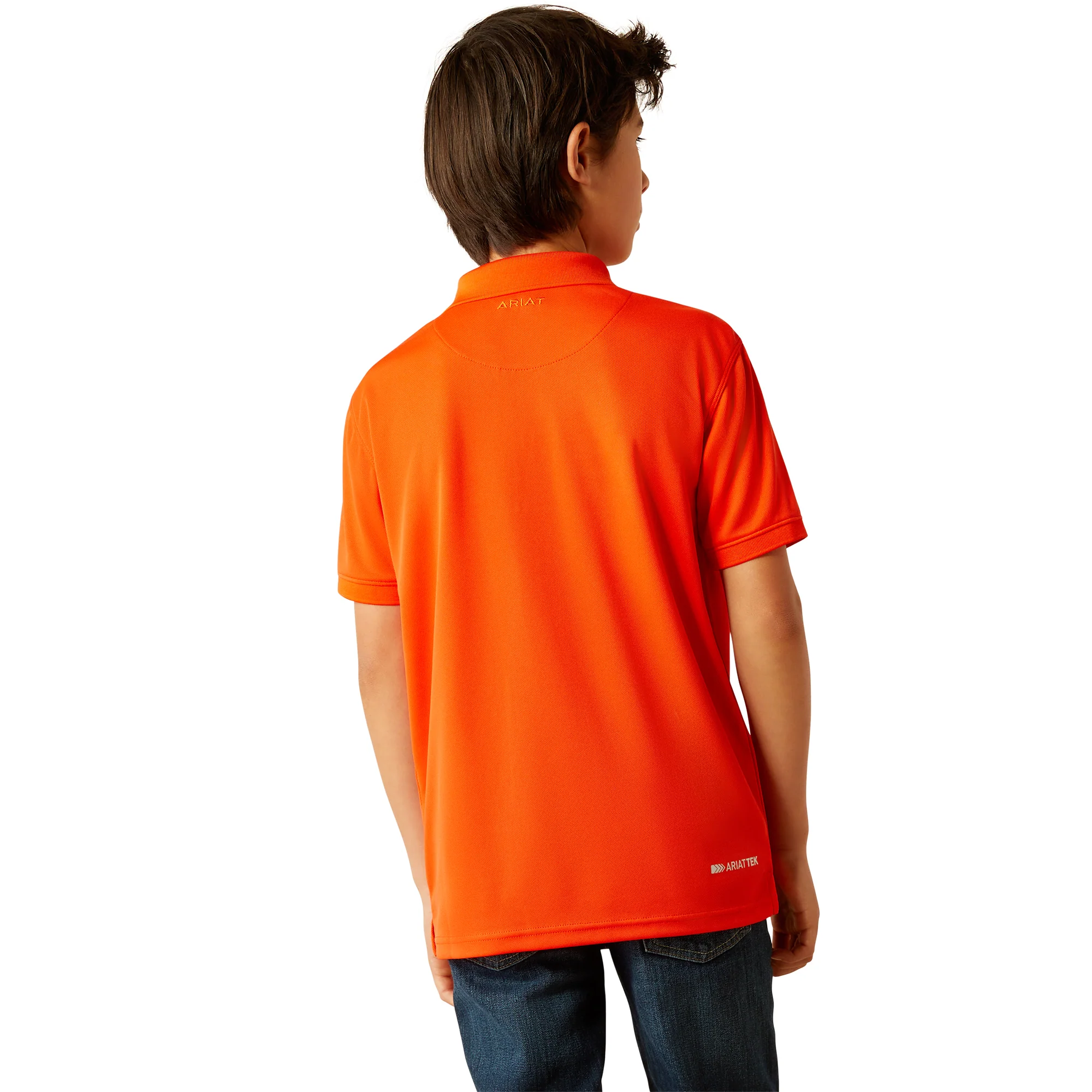 Ariat Boys Bright Orange TEK Polo - Image 2