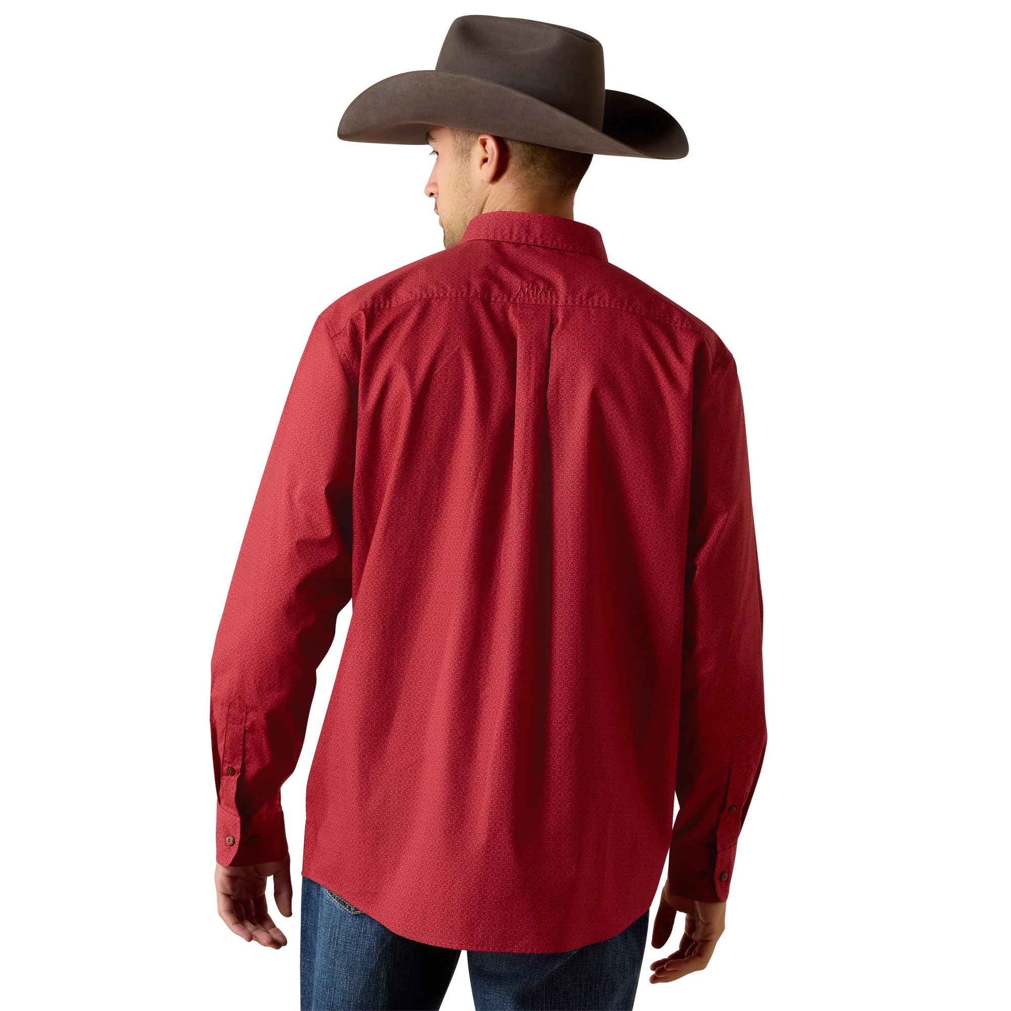 Ariat Mens Brick Red Tito Classic Fit Shirt - Image 2