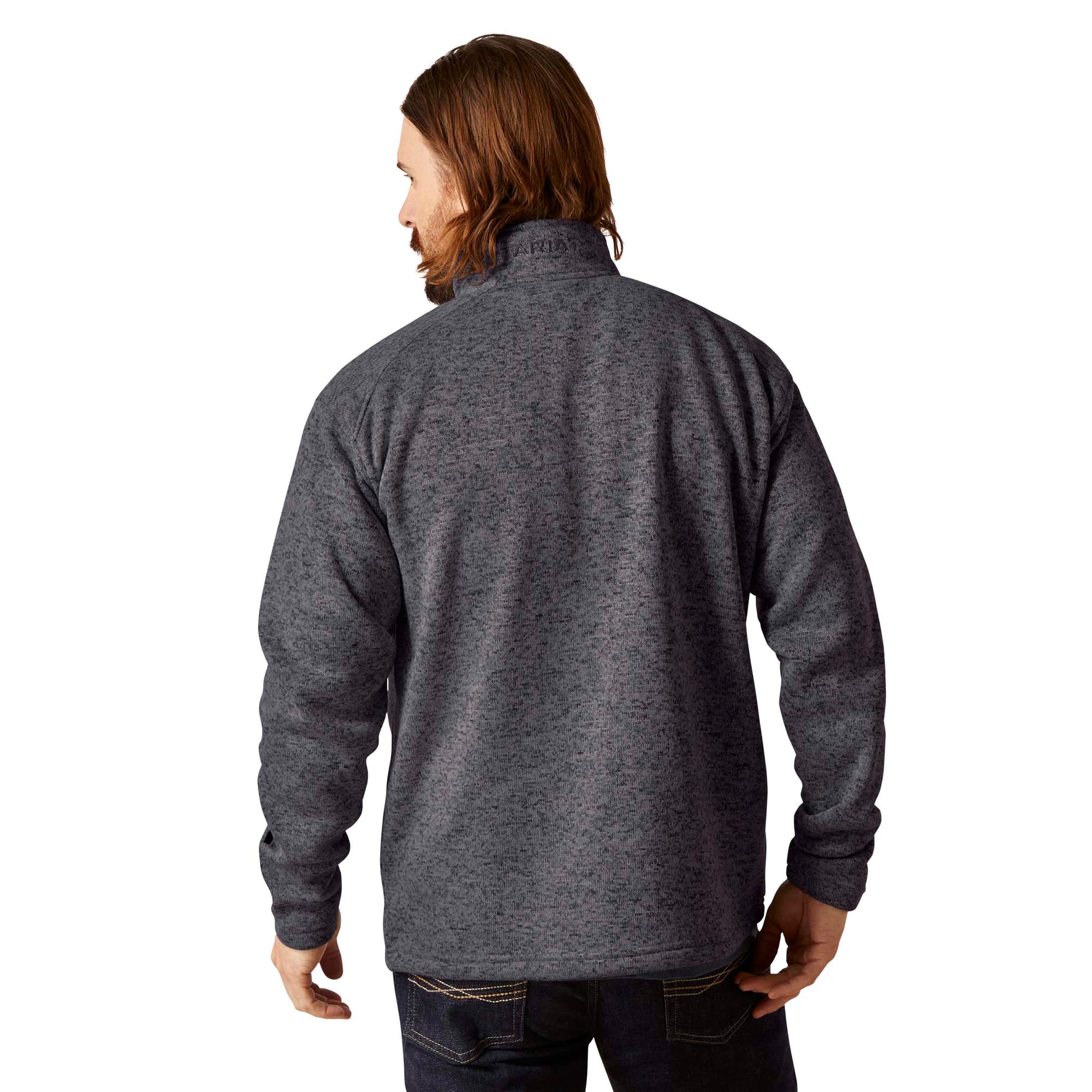 Ariat Mens Caldwell Khaki Quarter Zip Sweater - Image 2