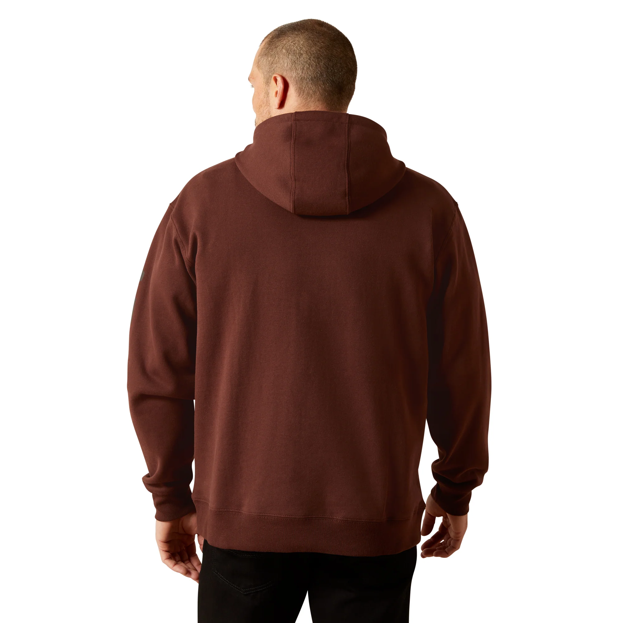 Ariat Mens Deep Mahogany Logo Hoodie - Image 2
