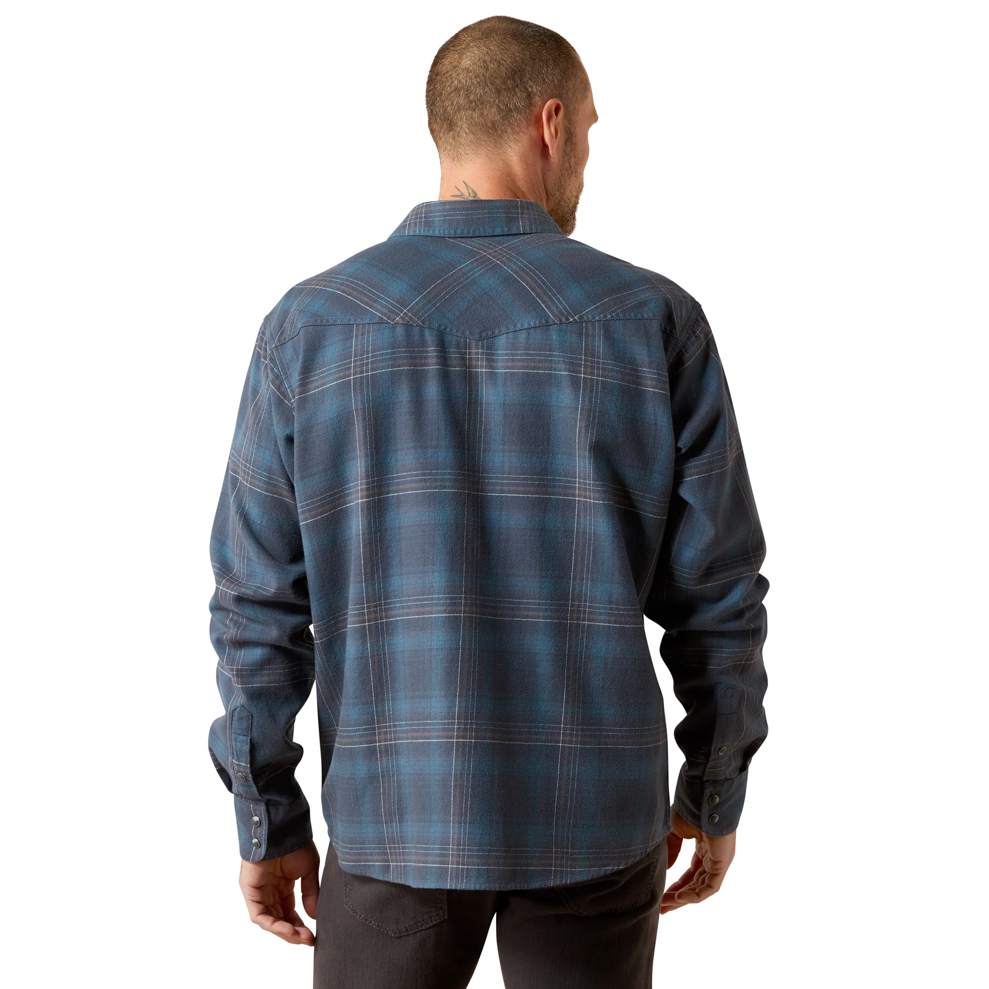 Ariat Mens Navy Higgins Retro Fit Shirt - Image 2