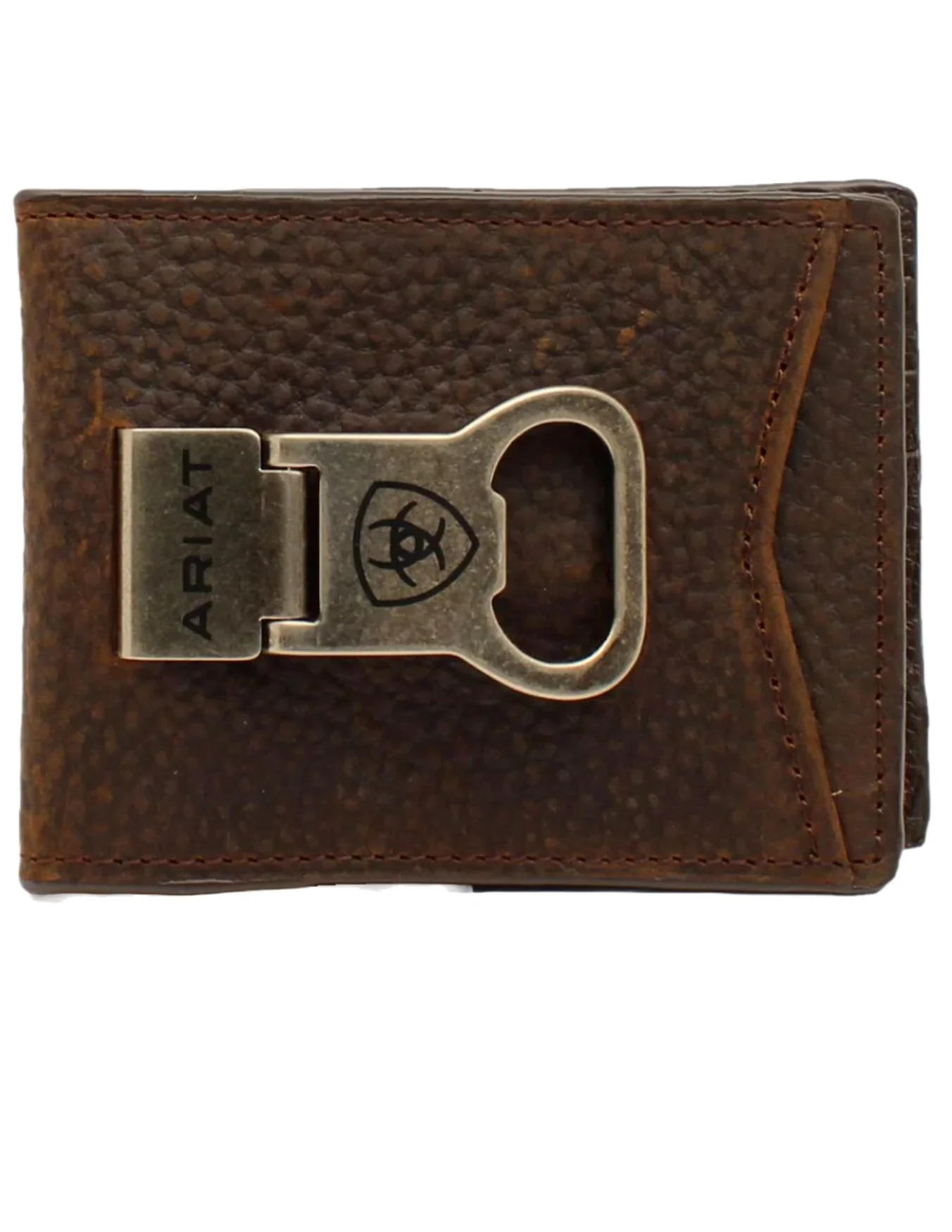 Ariat Men's Rowdy Brown Bi-Fold Wallet With Money Clip