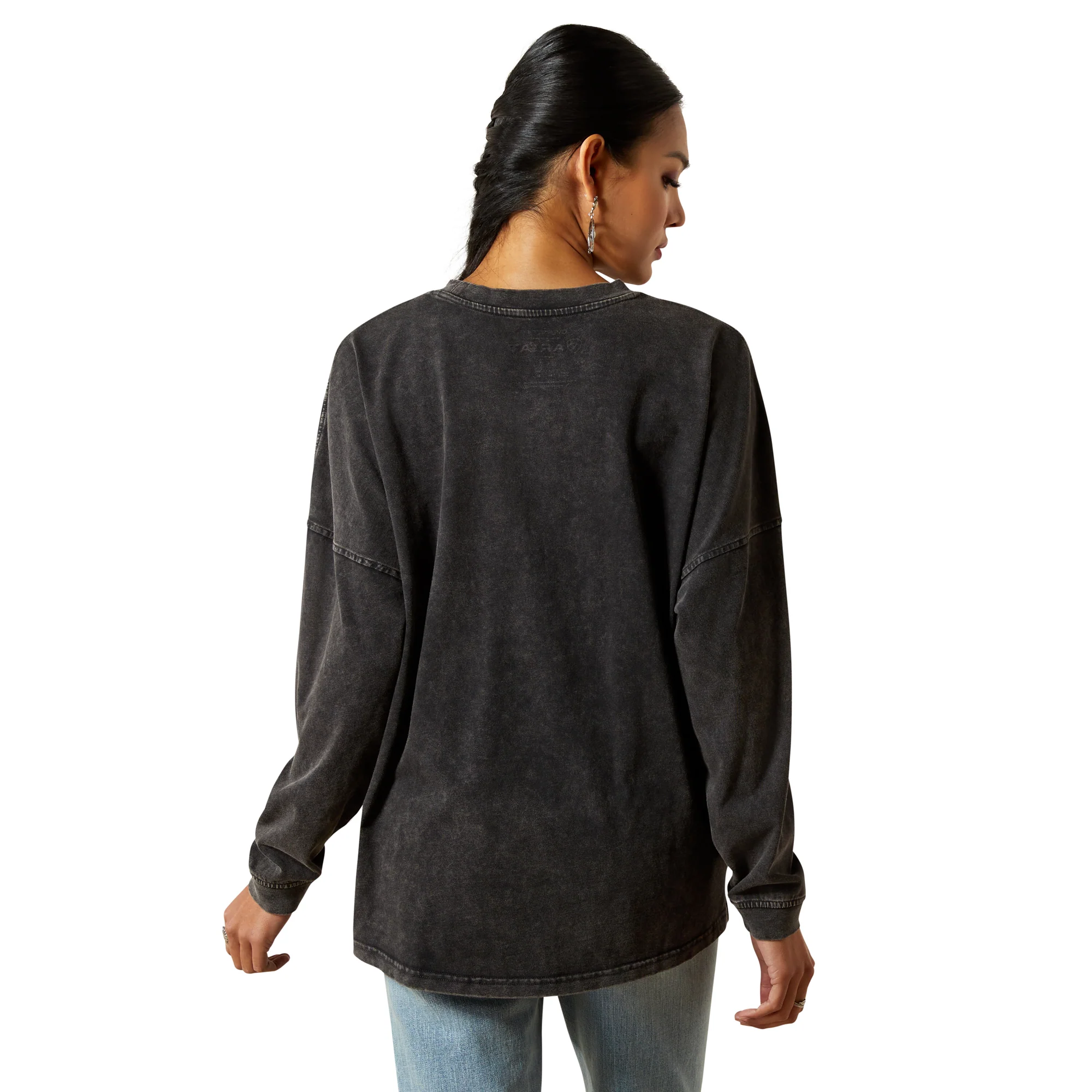 Ariat Womens Canvas Oversized Long Sleeve T-Shirt - Image 2