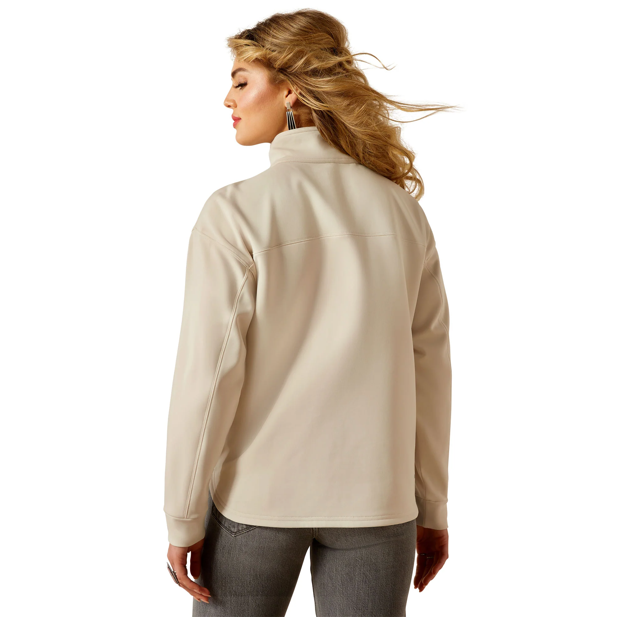 Ariat Womens Cream Breeze Logo 1/2 Zip Sweatshirt - Image 2