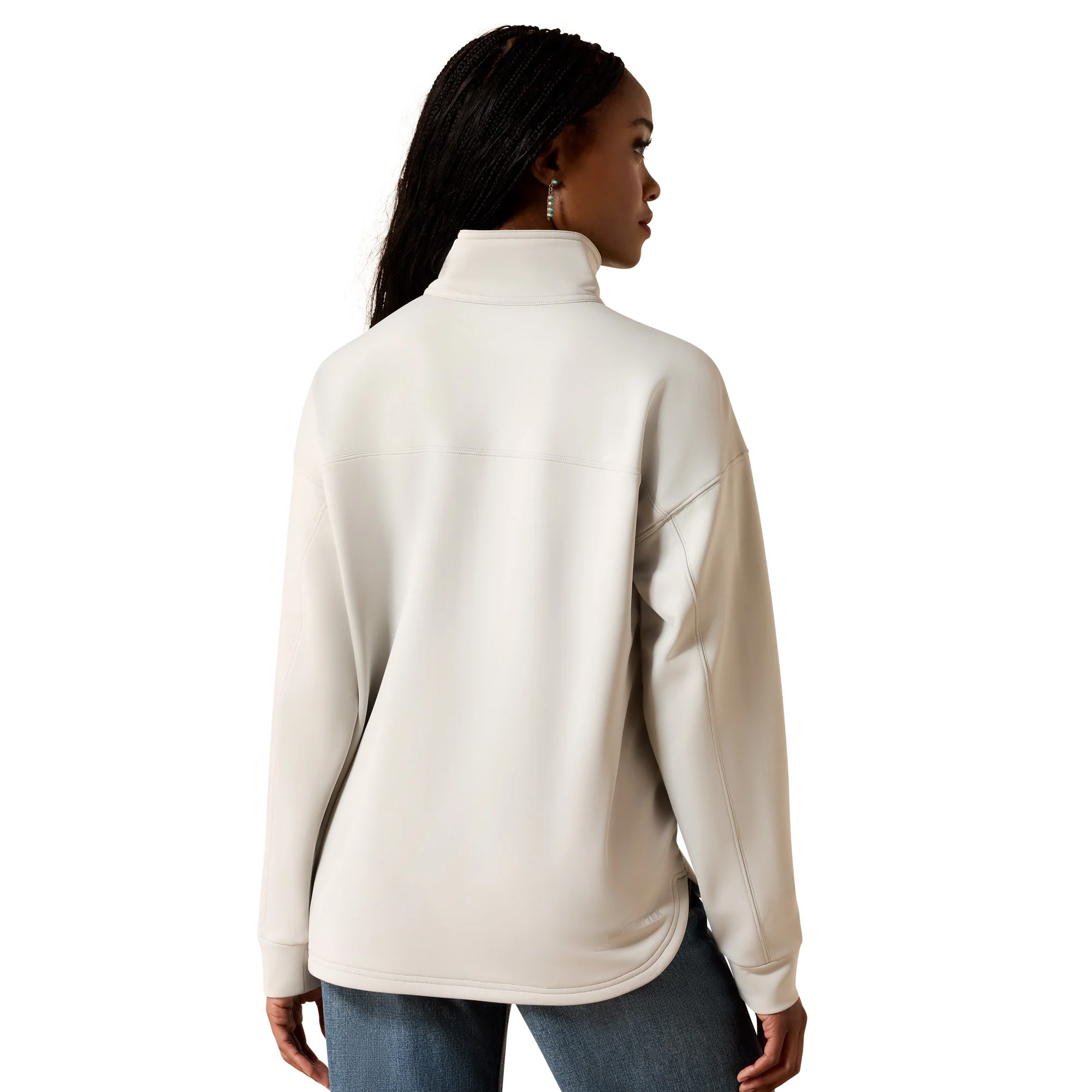 Ariat Womens Grey Breeze Logo 1/2 Zip Sweatshirt - Image 2