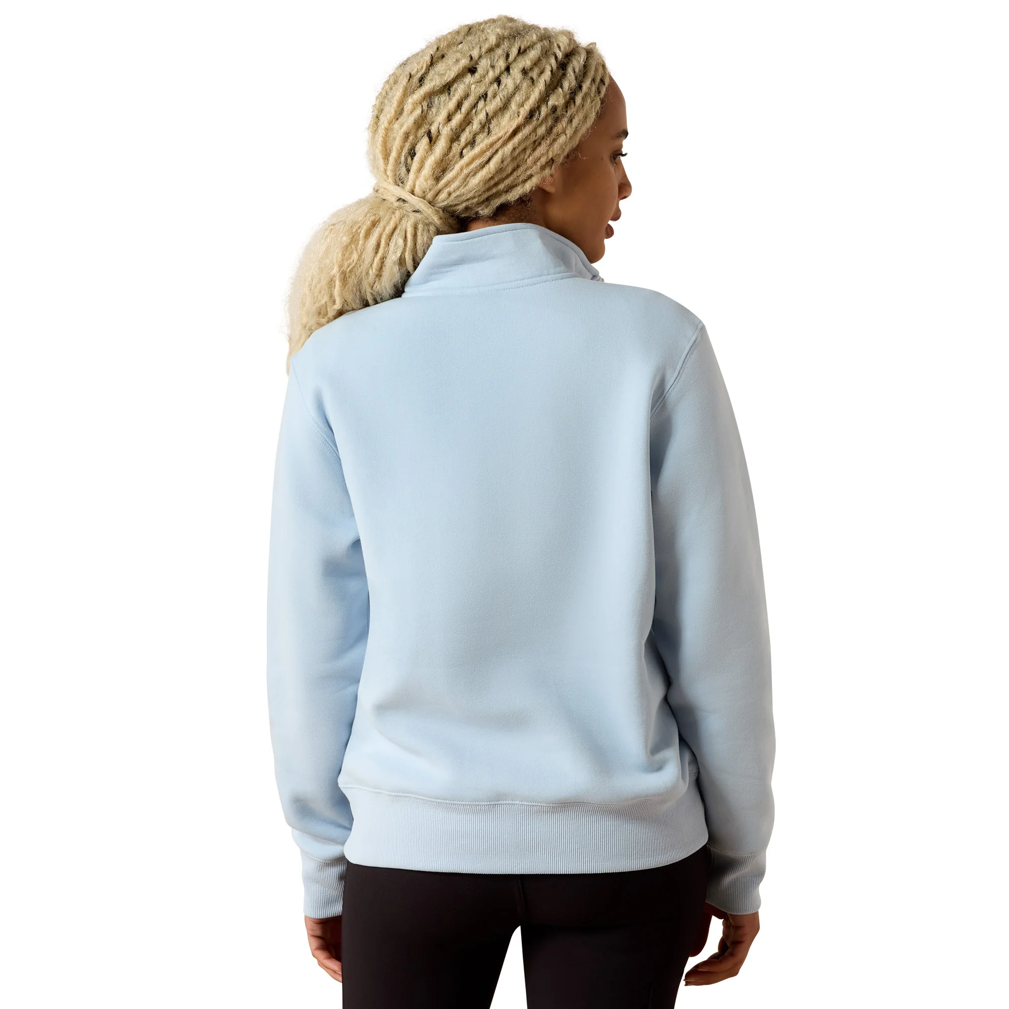 Ariat Womens Light Blue Rebar Lightweight Mock 1/2 Zip Sweatshirt - Image 2