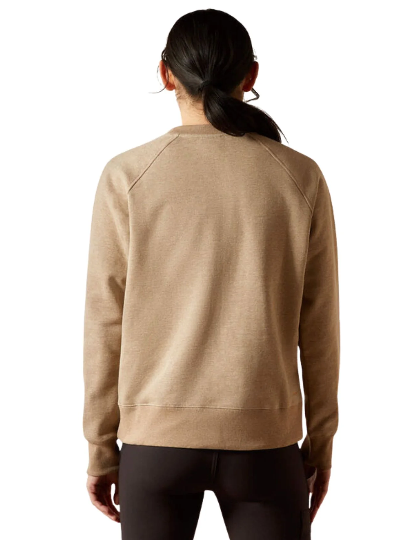 Ariat Womens Oatmeal Heather Rebar Lightweight Fleece Sweatshirt - Image 2