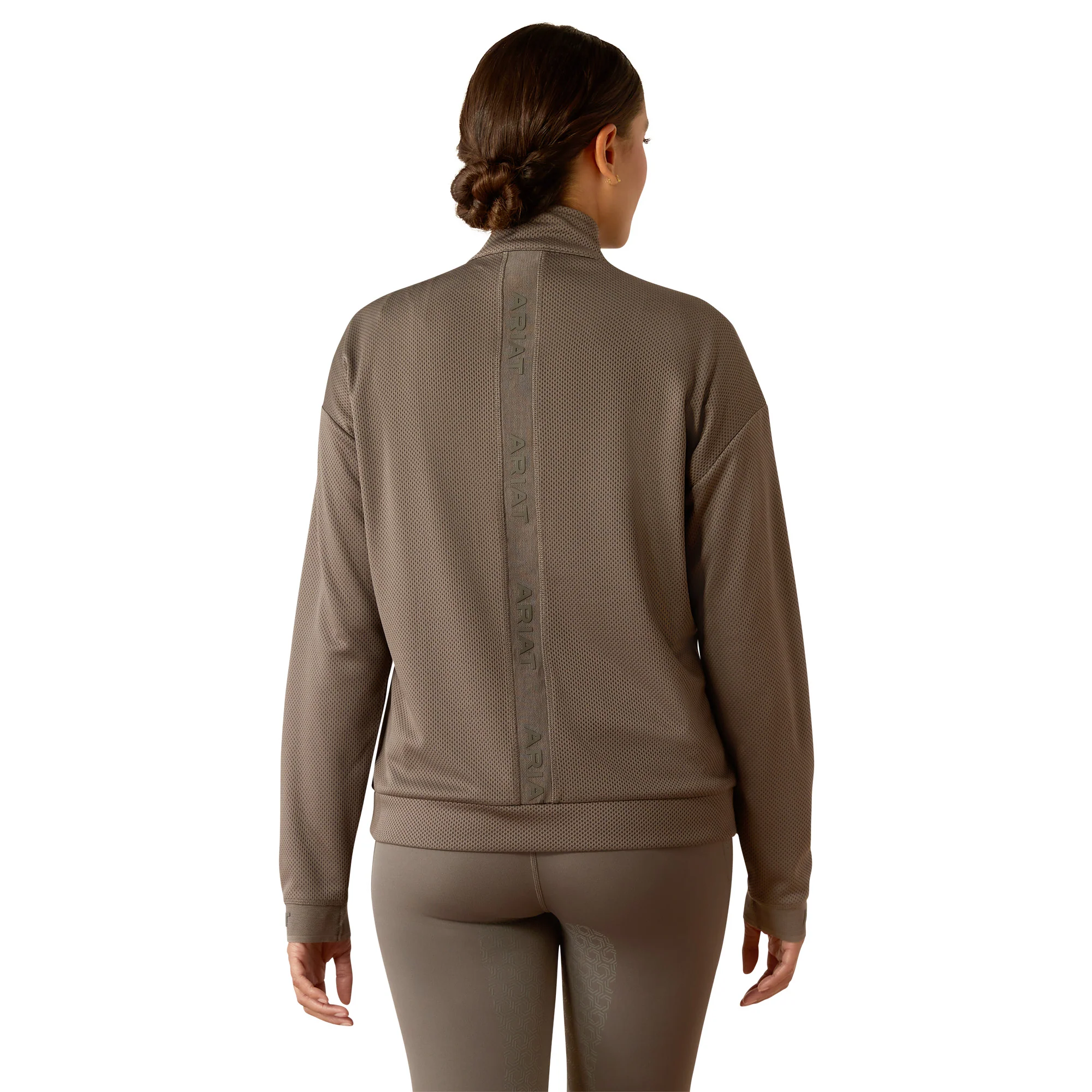 Ariat Womens Plum Grey Breathe 1/2 Zip Sweatshirt - Image 2