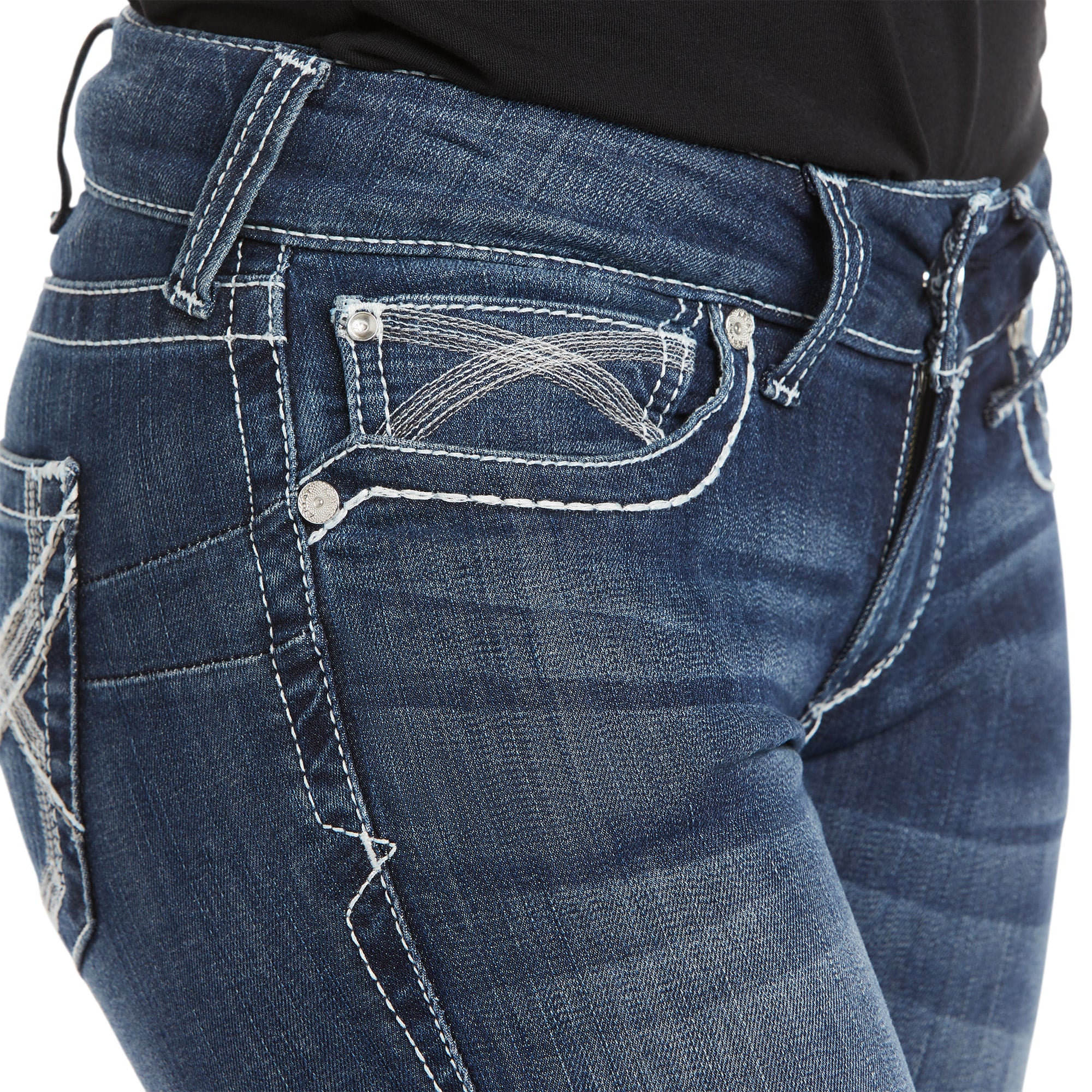 Ariat Womens R.E.A.L. Mid Rise Stretch Ivy Stackable Jeans - Image 2
