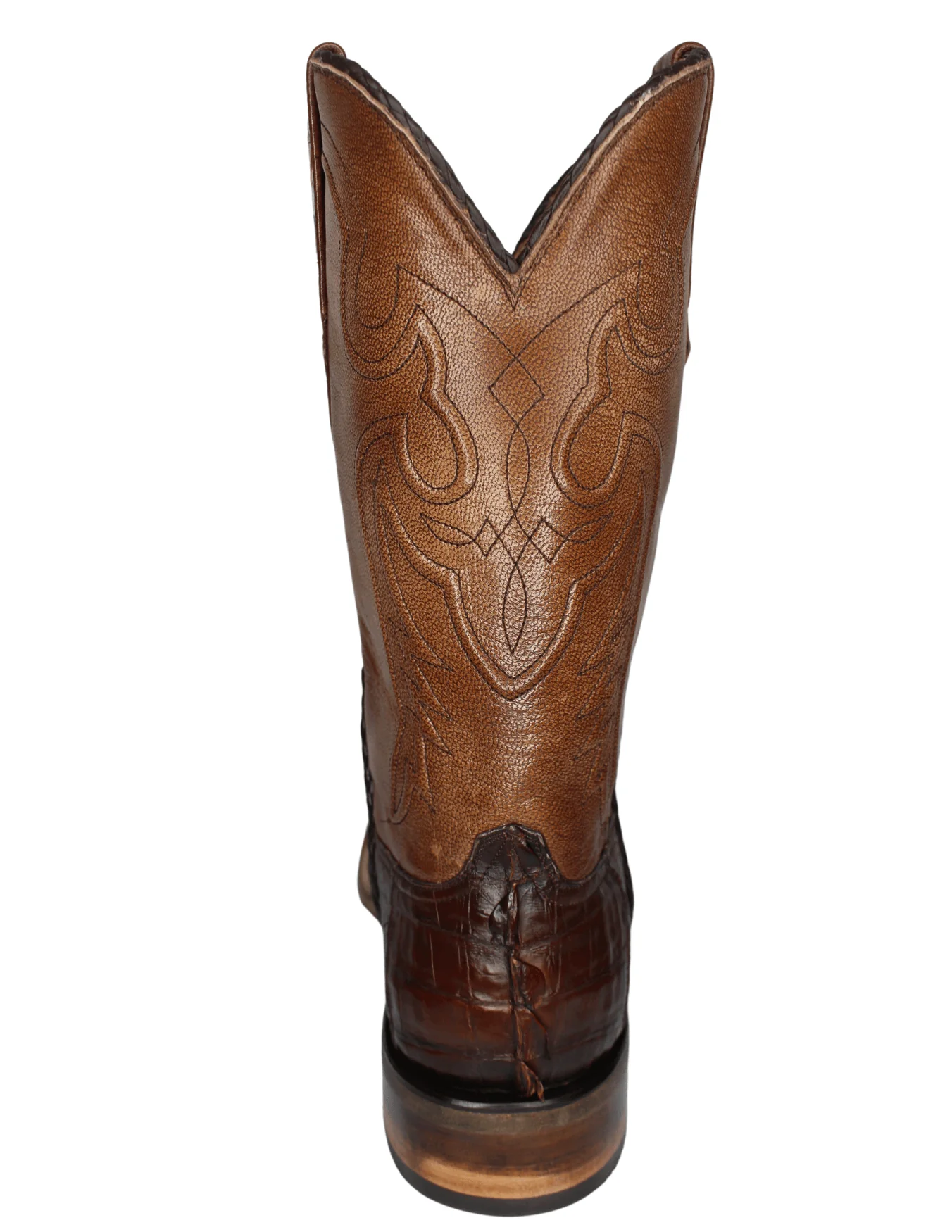 Black Jack Mens Brown Brushoff Caiman Tail Boots - Image 3