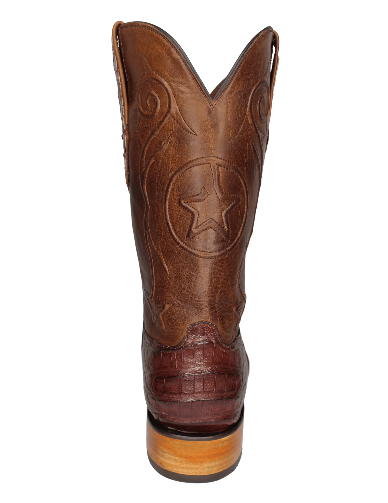 Black Jack Mens Burnished Italian Red Caiman Crocodile Belly Boots - Image 3