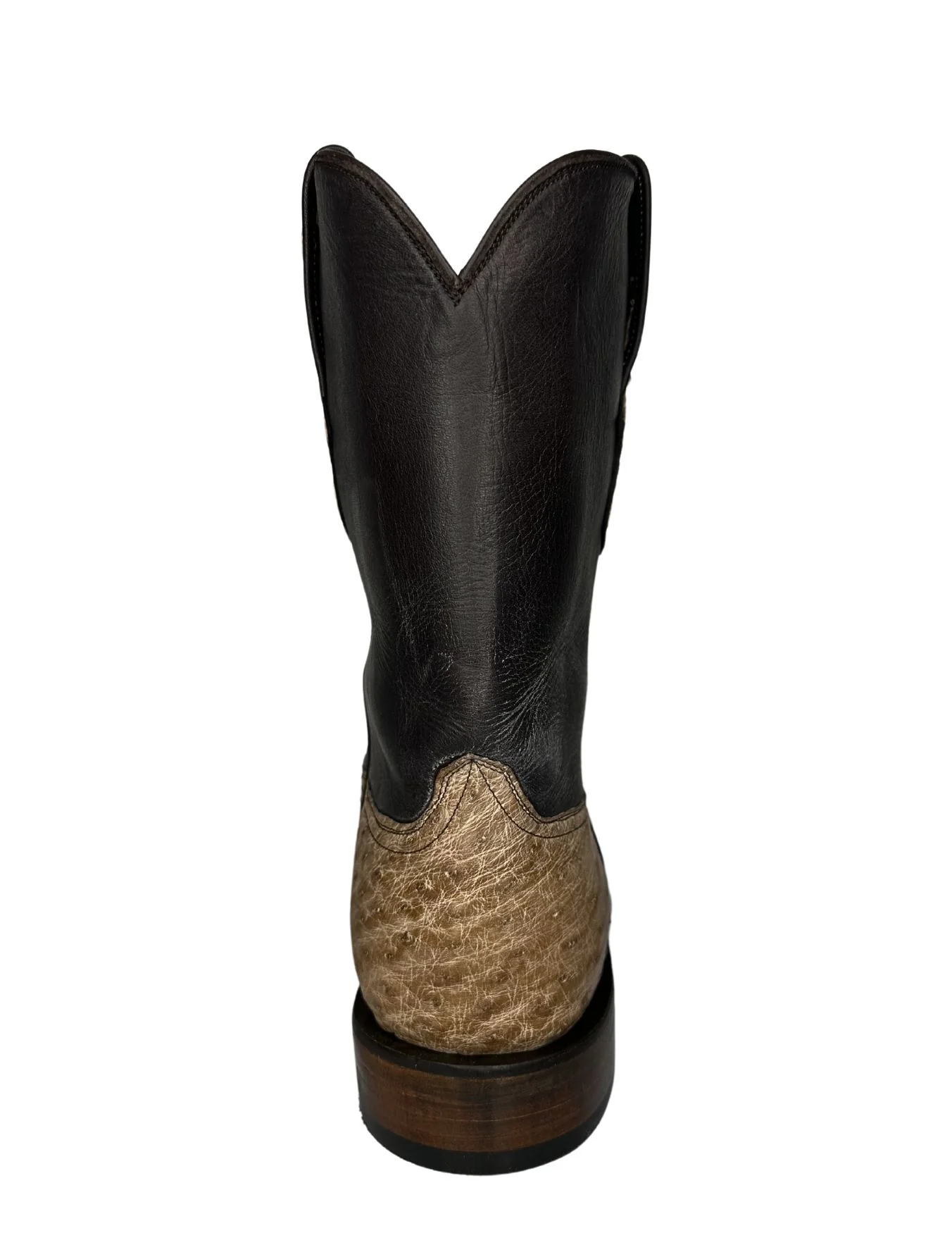 Black Jack Mens Burnished Tan Ostrich Roper Boots - Image 4