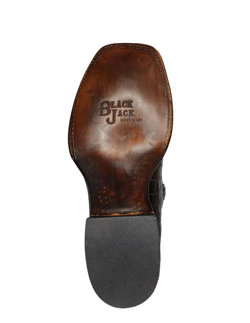 Black Jack Mens Chocolate Alligator Belly Boots - Image 4