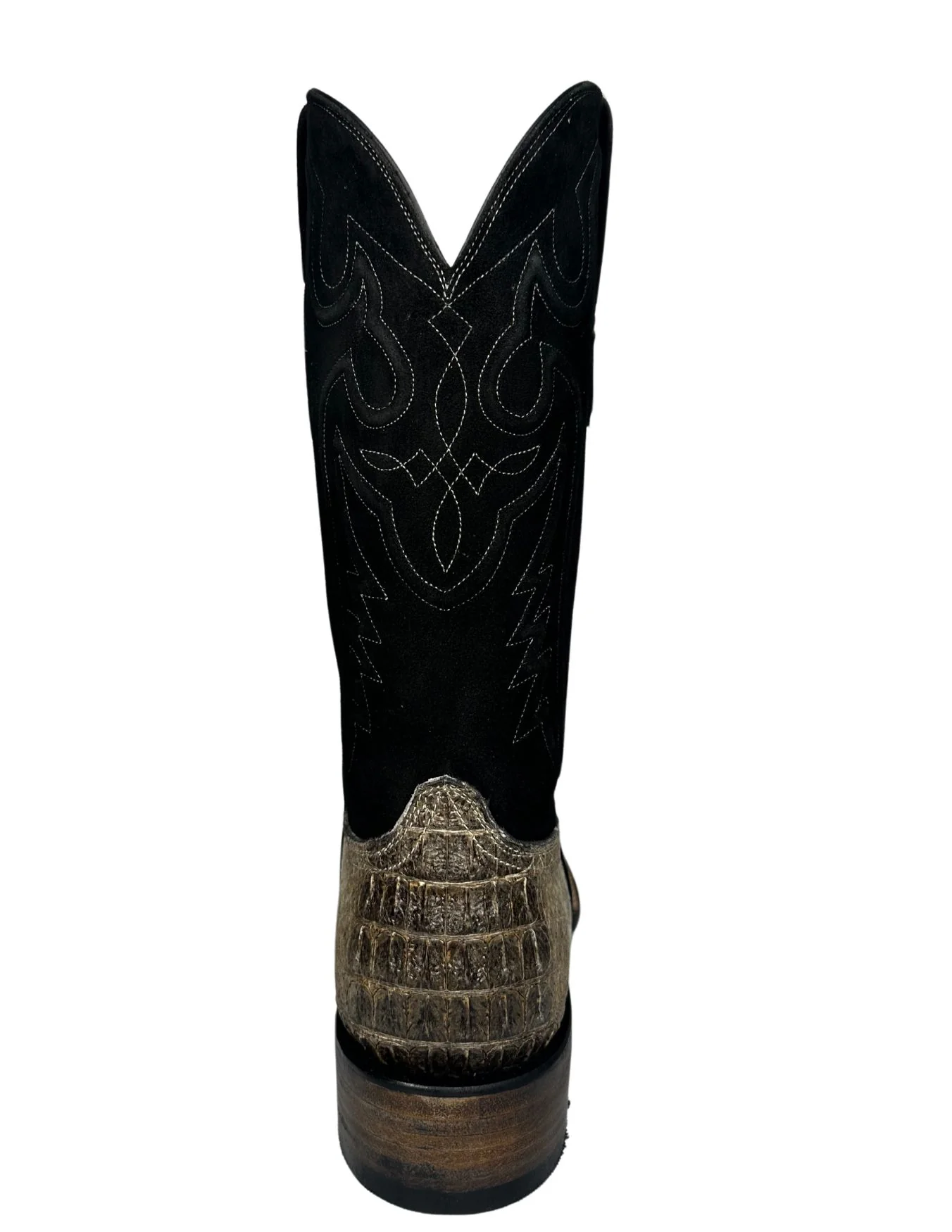 Black Jack Mens Black Top Natural Caiman Hornback Boots - Image 3