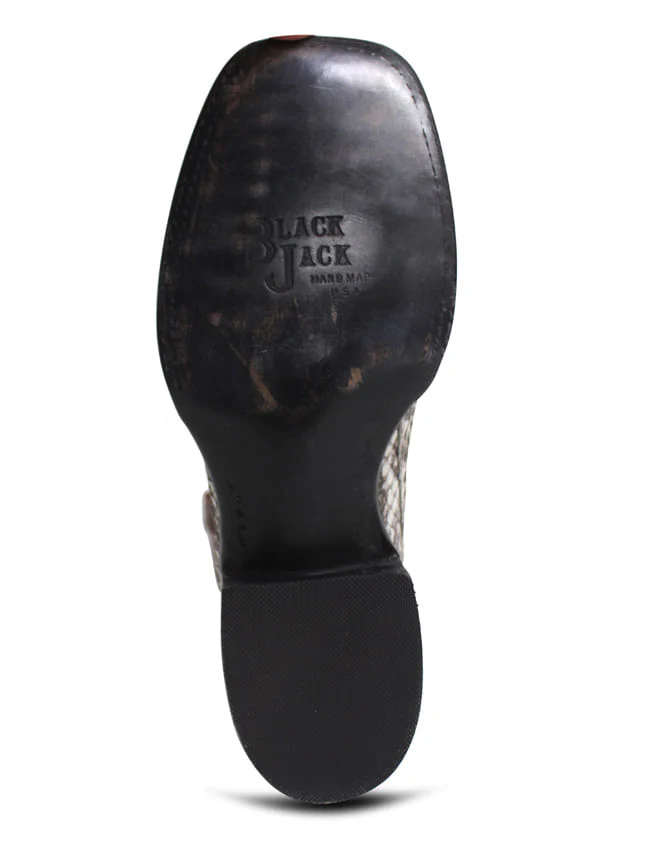 Black Jack Mens El Jefe Natural Anaconda Boots - Image 4