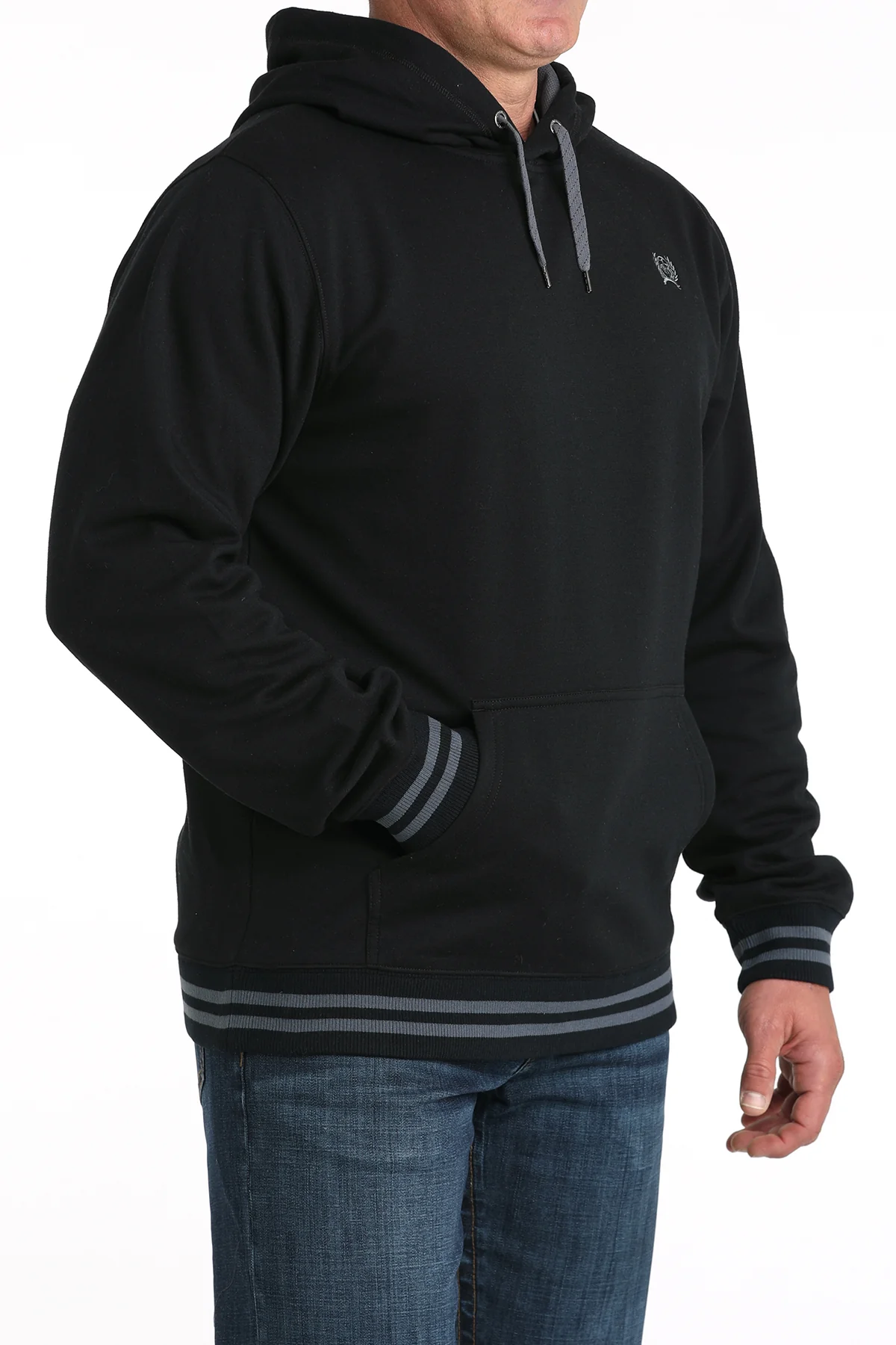 Cinch Mens Black Logo Hoodie - Image 2