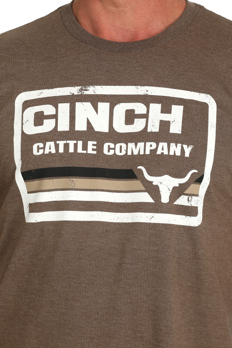 Cinch Mens Brown Logo T-Shirt - Image 2