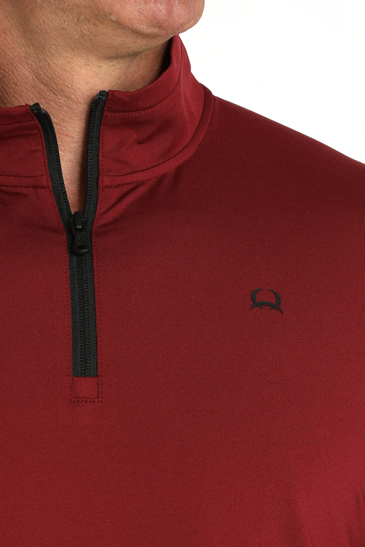 Cinch Mens Burgundy Quarter Zip Jacket - Image 2