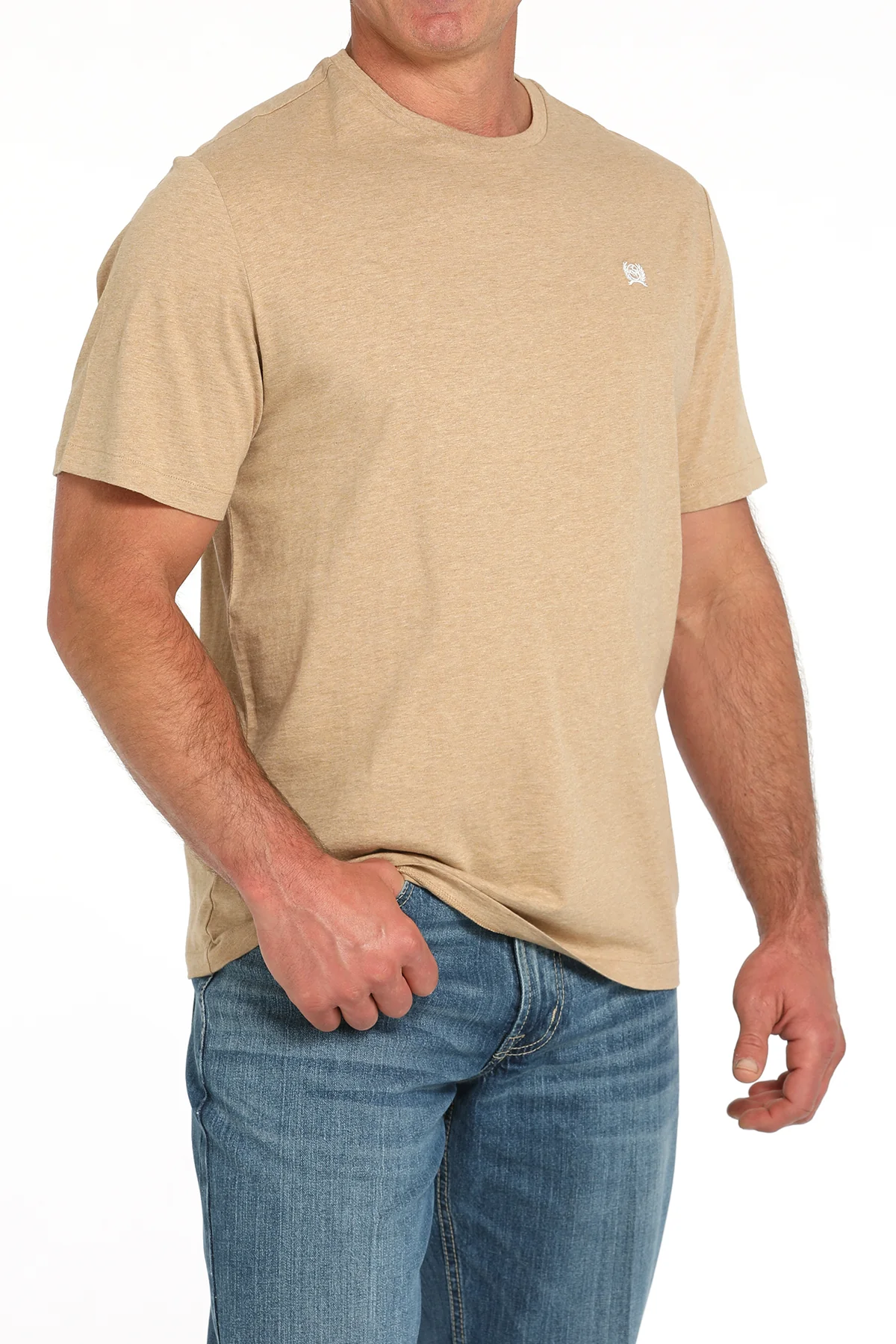 Cinch Mens Khaki Logo T-Shirt - Image 2