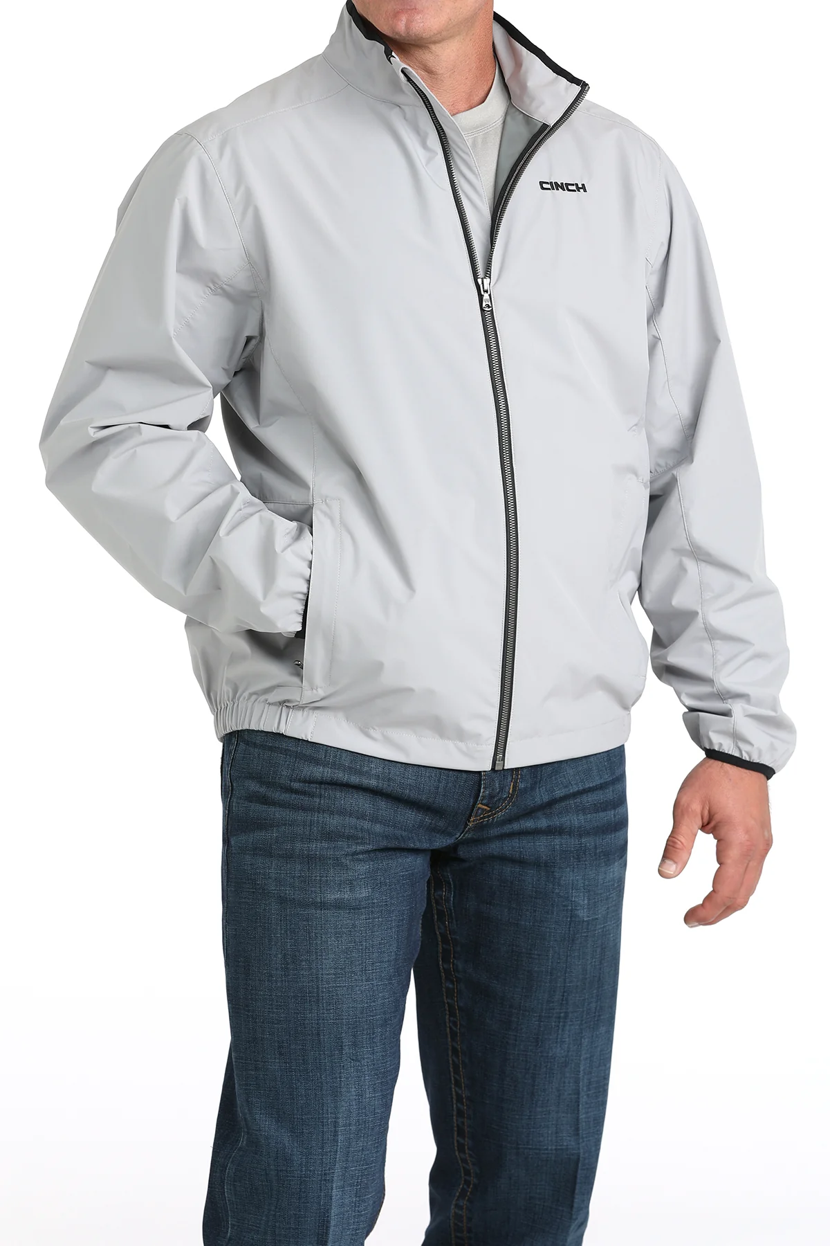 Cinch Mens Light Grey Golf Jacket - Image 2