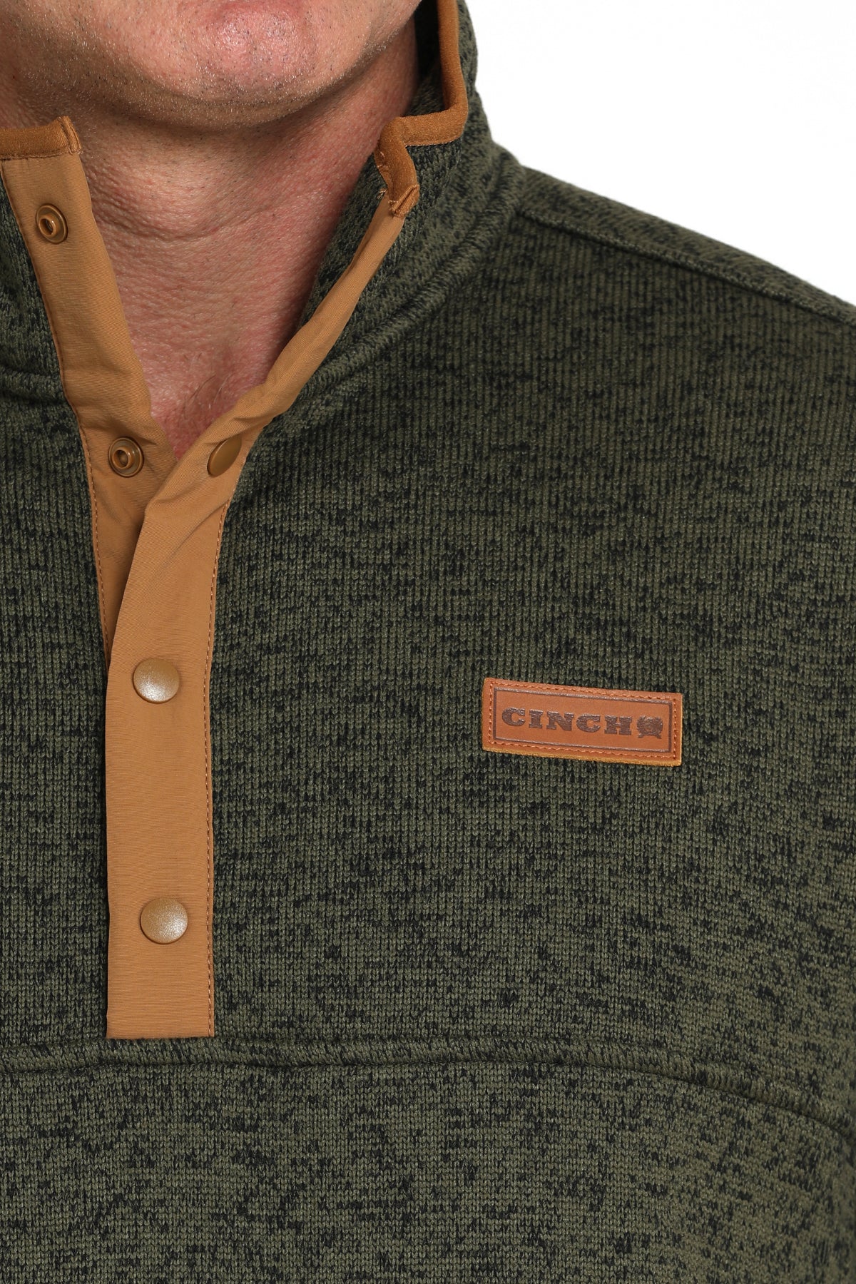 Cinch Mens Olive Quarter Snap Pullover - Image 2