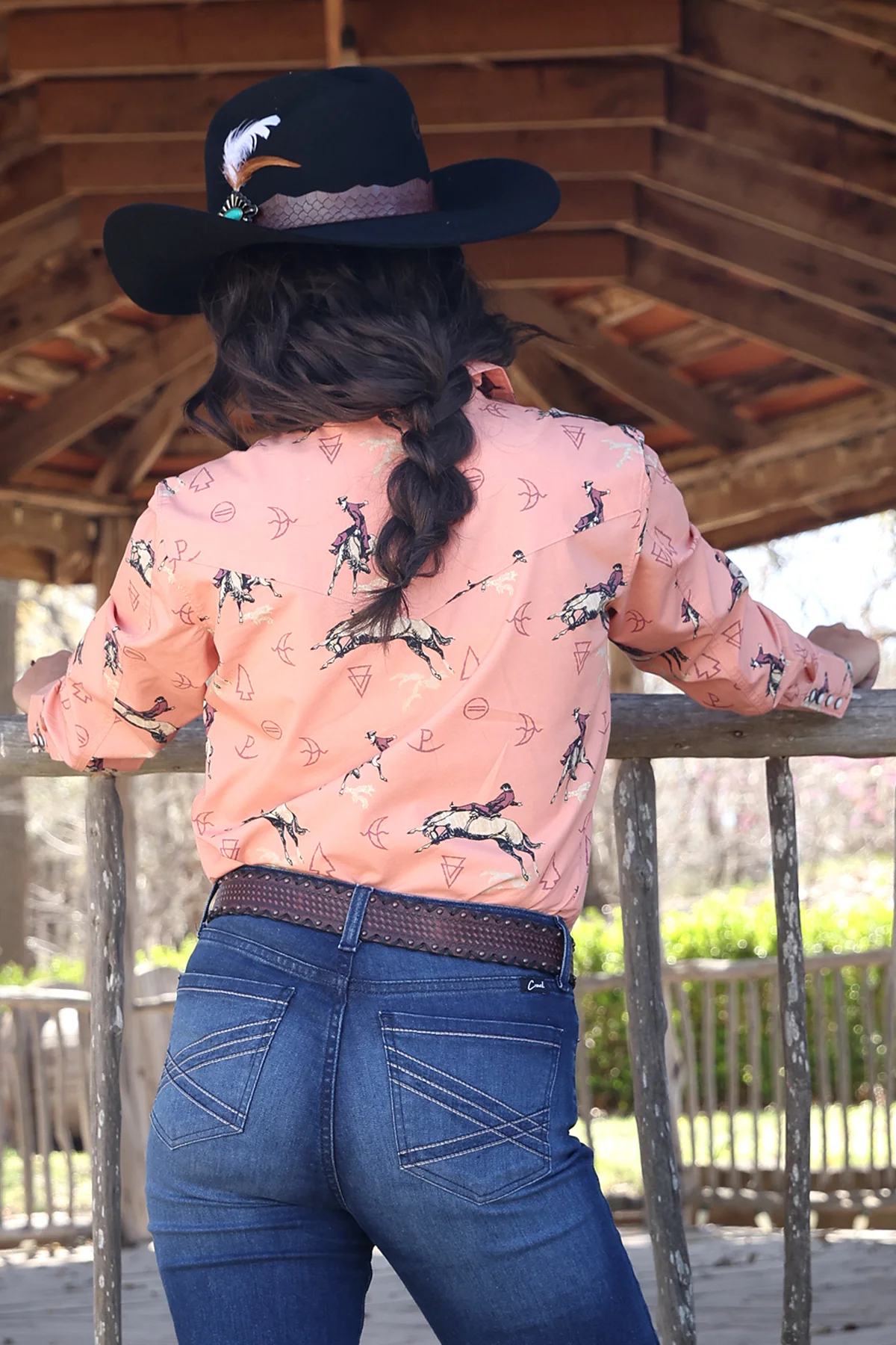 Cinch Womens Bucking Bronco Long Sleeve Shirt - Image 2