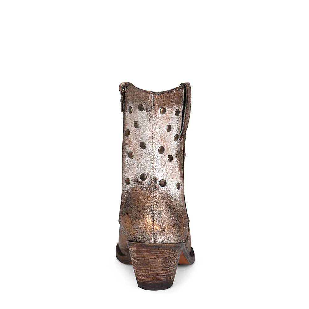 Corral Ladies White Studs Bootie Pointed Toe - Image 3