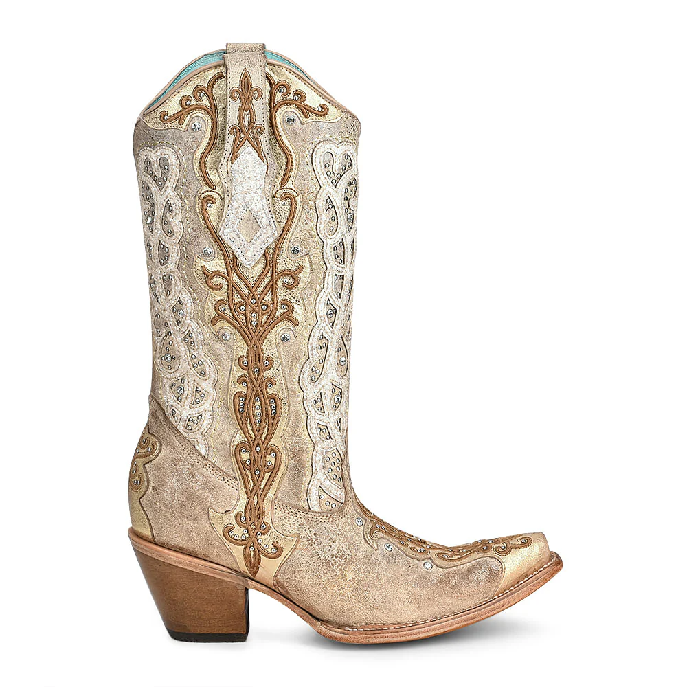 Corral Womens Golden Bone Overlay Boots - Image 2
