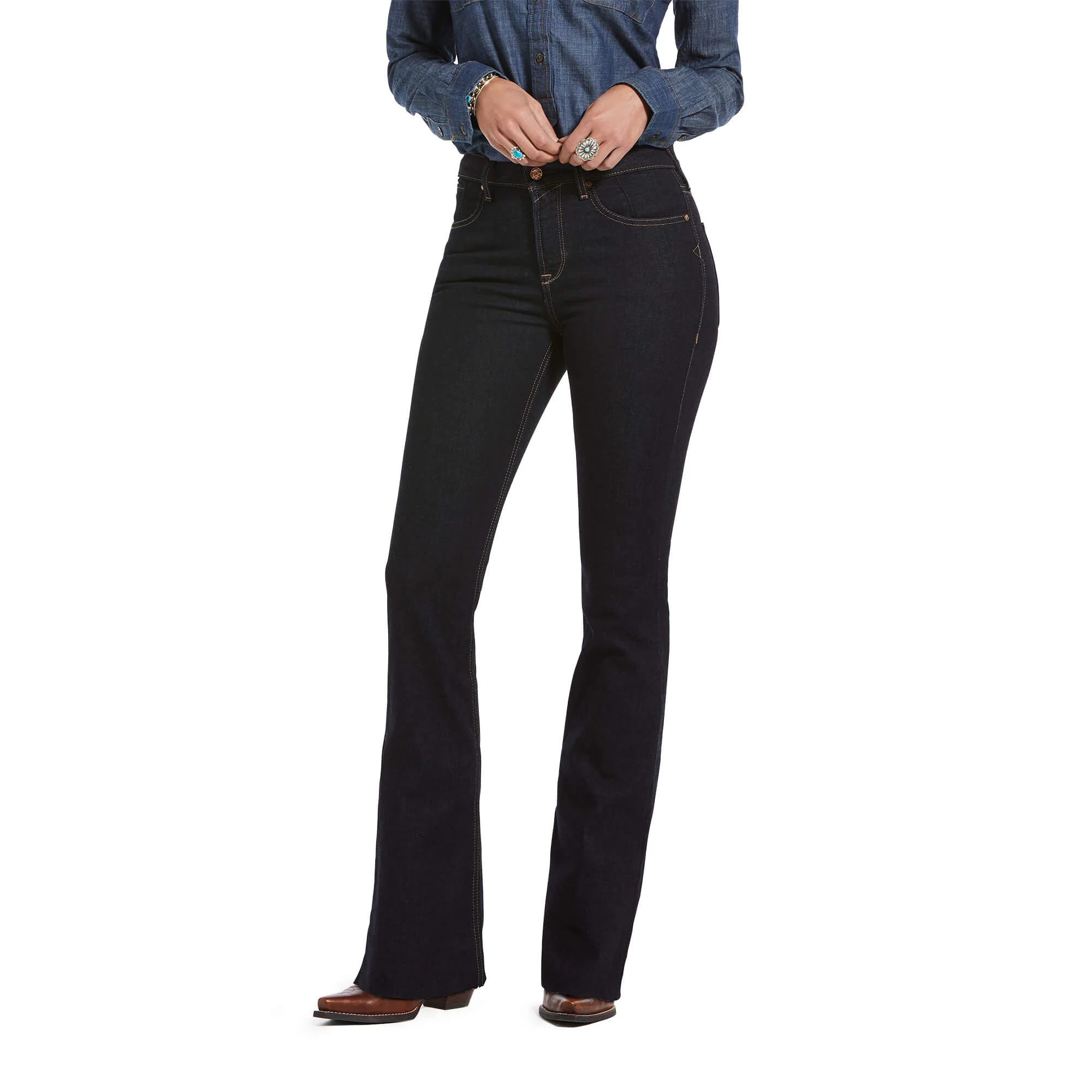Ladies Ariat Premium High Rise Flare Jeans - Image 2