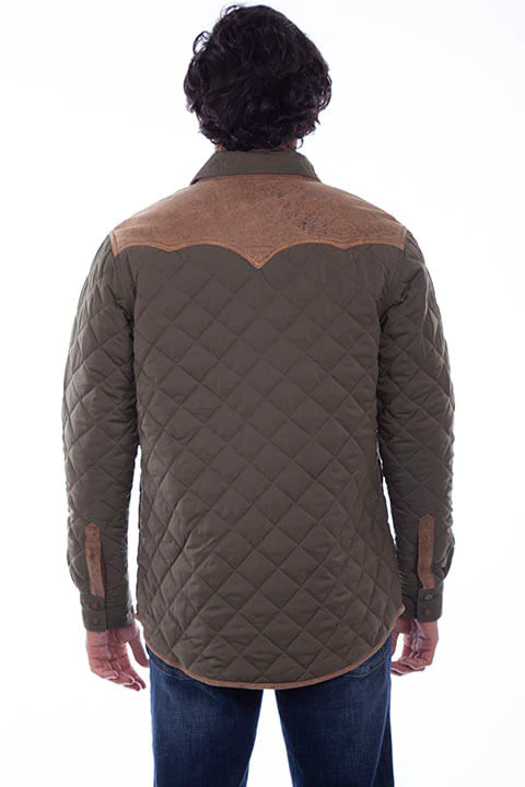 Mens Scully Olive Quilted Jacket - Image 2