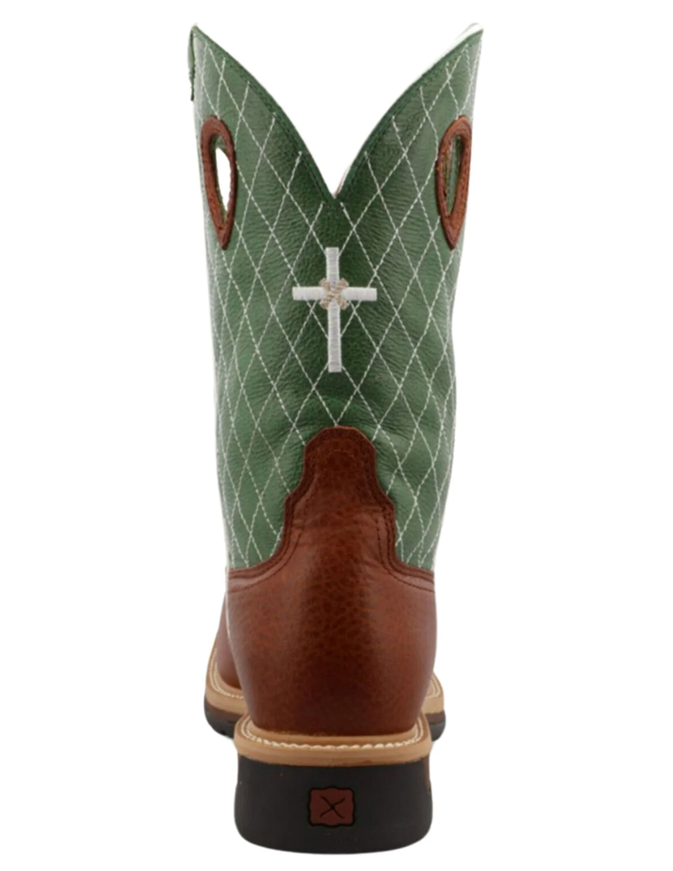 Mens Twisted X Steel Toe Cognac Glazed Pebble Lime Work Boots - Image 3