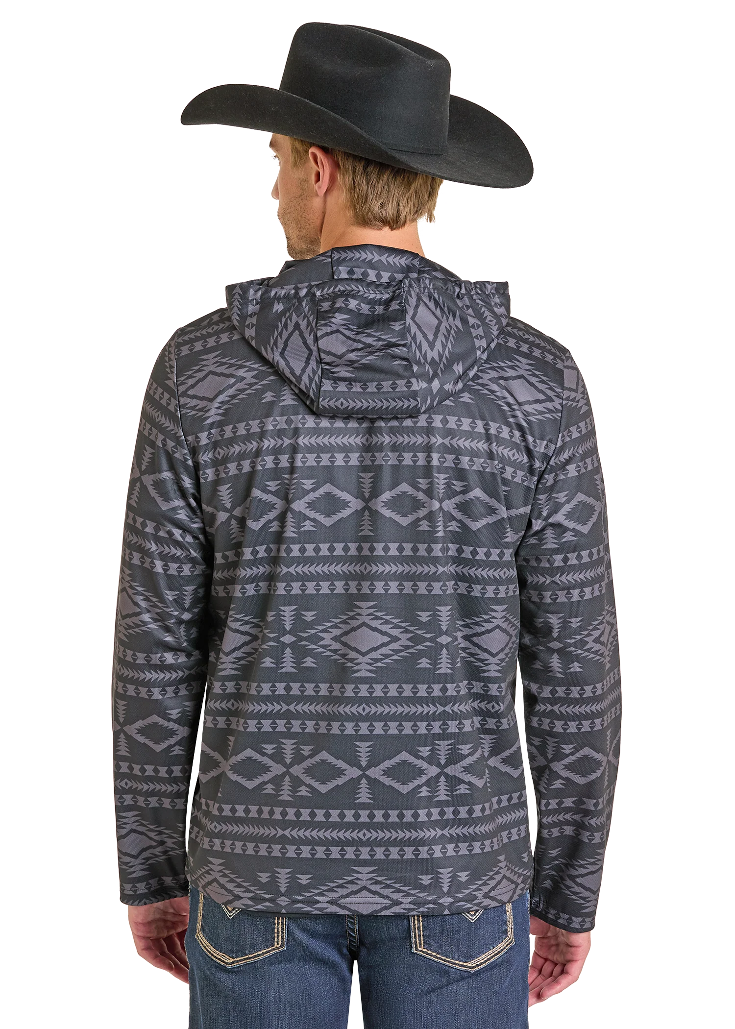 Panhandle Mens Aztec Performance Hoodie - Image 2