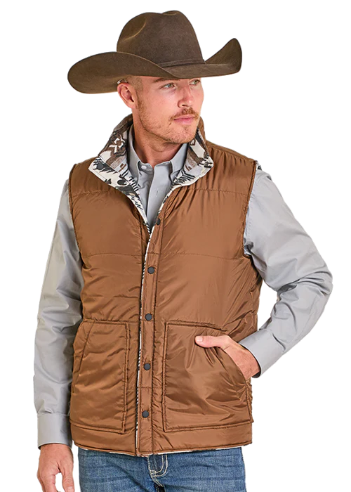 Panhandle Mens Aztec Reversible Vest - Image 3