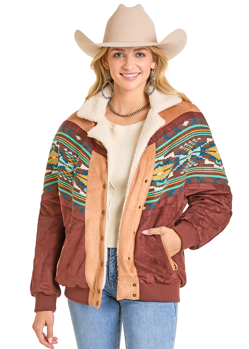 Panhandle Mens Oversized Microsuede Bomber Jacket
