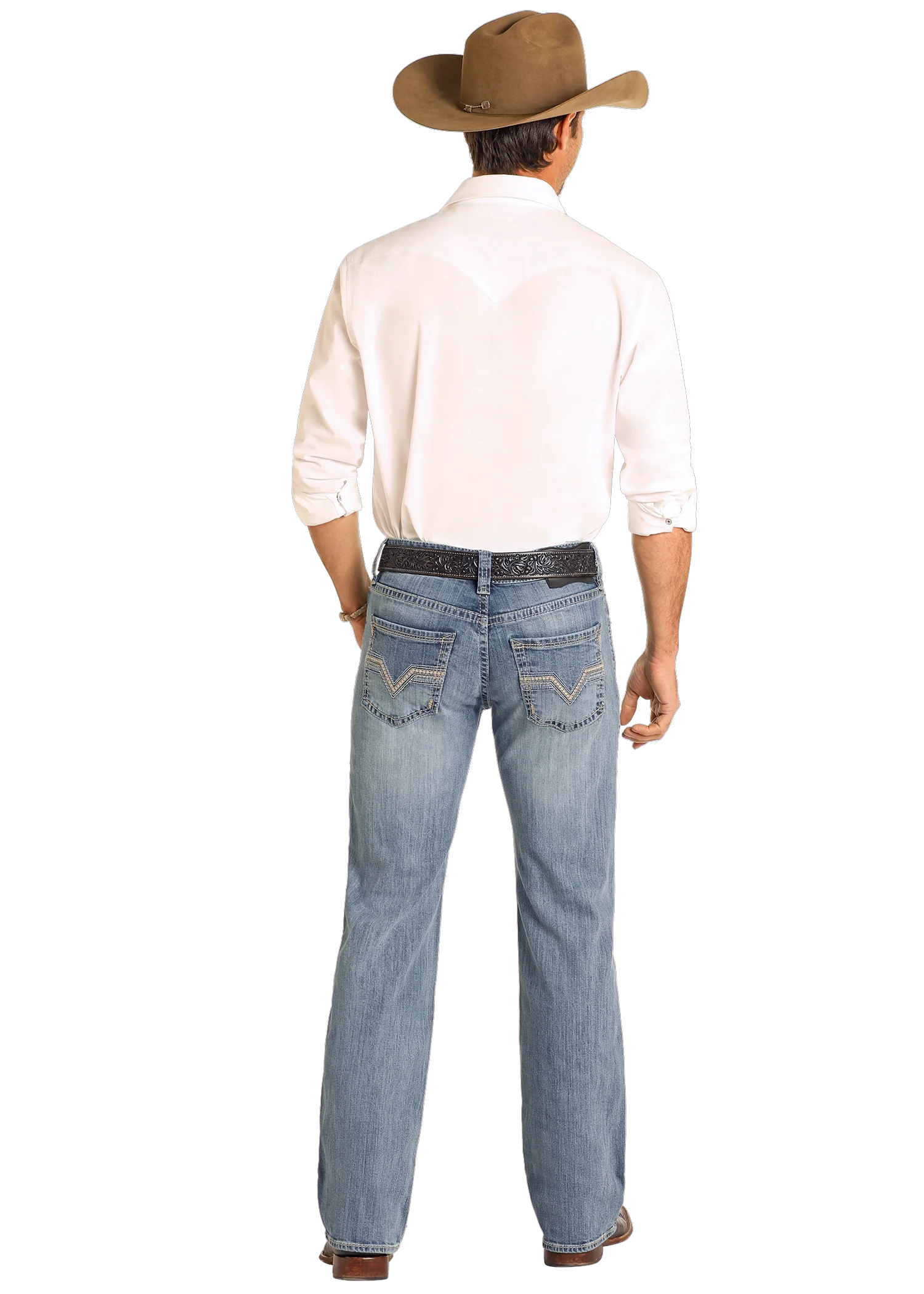 Panhandle Mens Regular Fit Ladder Stitch Straight Leg Jeans - Image 2