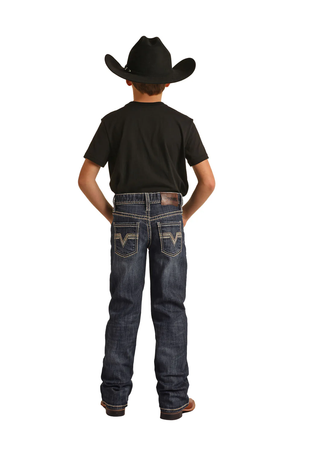 Panhandle Slim Boys Dark Vintage Two Tone Rope Bootcut Jeans - Image 2