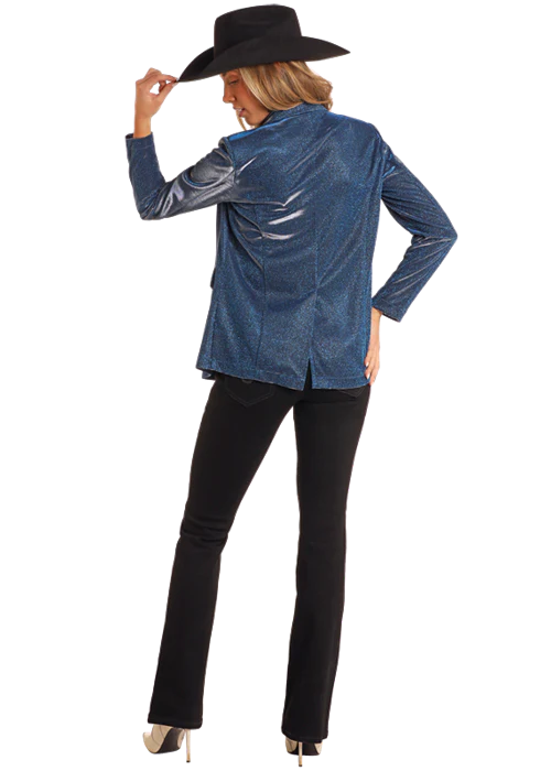 Panhandle Womens Blue Iridescent Blazer - Image 2