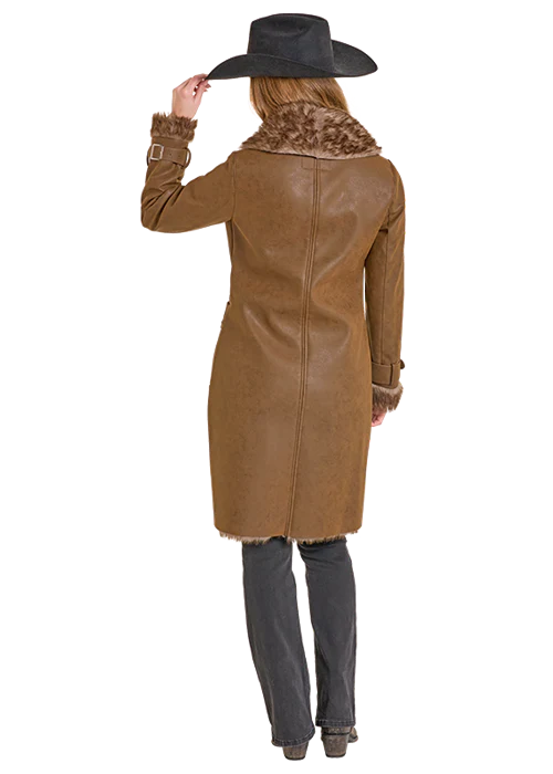 Panhandle Womens Microsuede Long Coat - Image 2