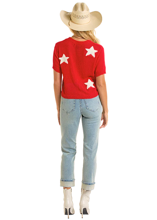 Panhandle Womens Red Star Sweater Tee - Image 2
