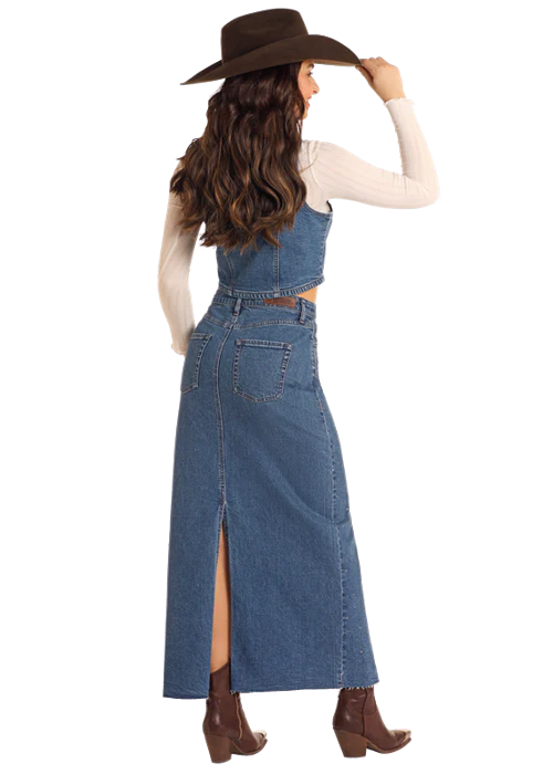 Panhandle Womens Rhinestone Studded Maxi Skirt - Image 2