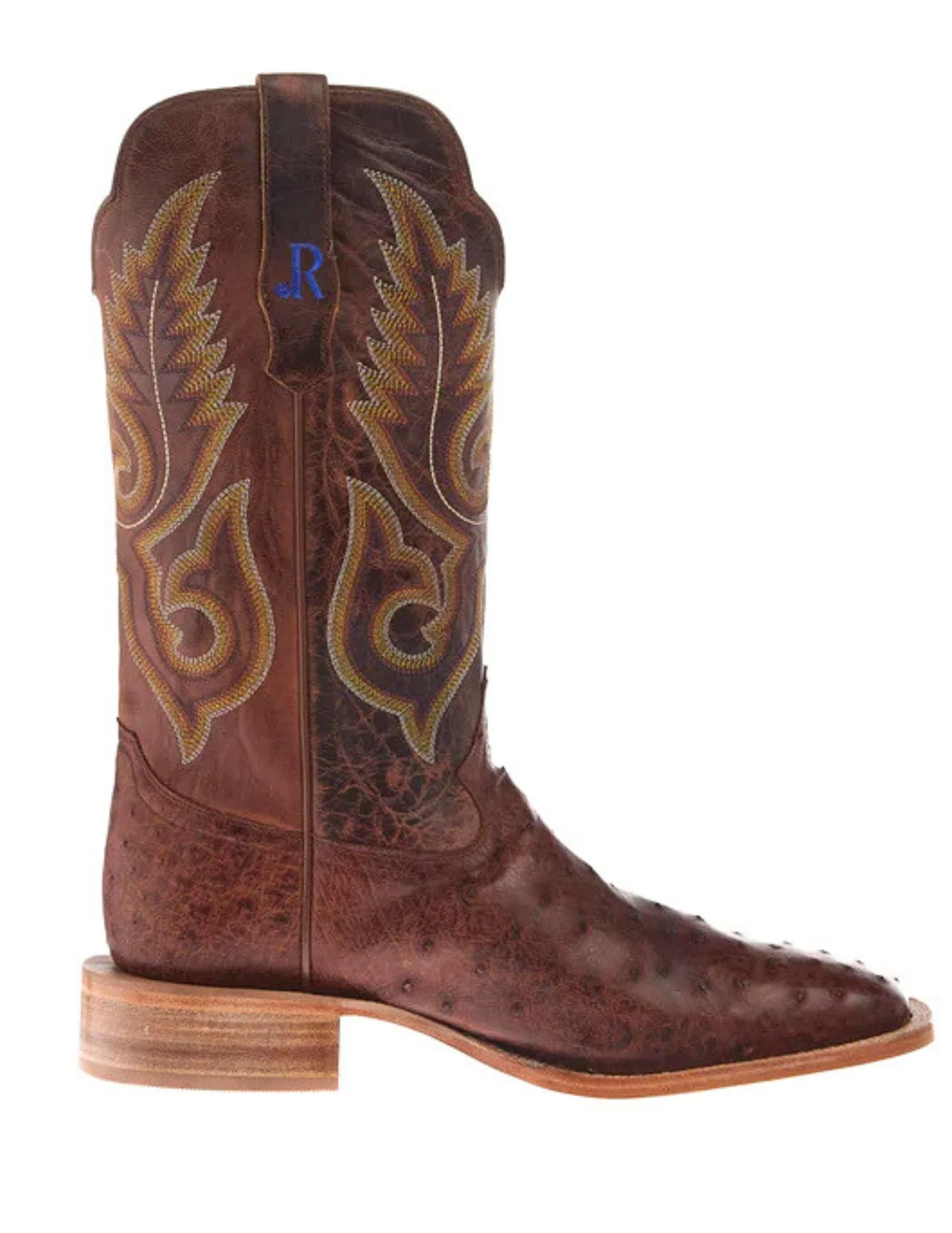 R. Watson Mens Brass Full Quill Ostrich Boots - Image 3