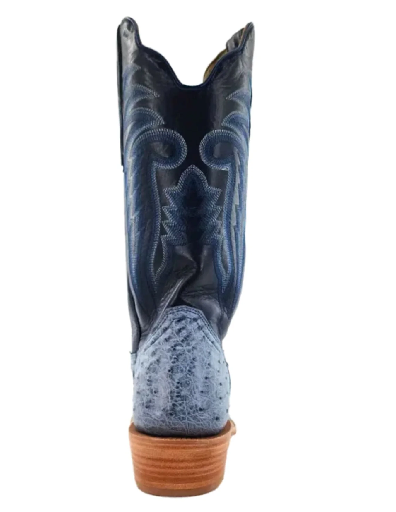 R. Watson Mens Denim Bruciato Full Quill Ostrich Boots - Image 3