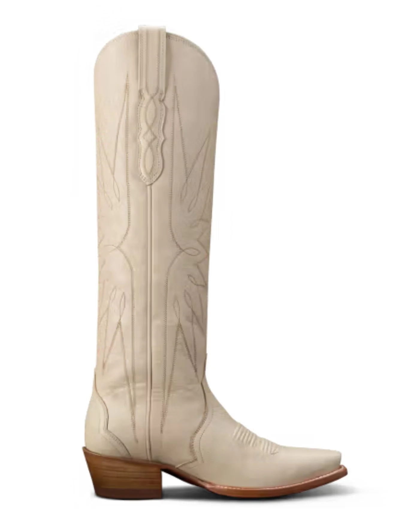 Tecovas Womens The Loretta Cream Cowhide Boots - Image 4
