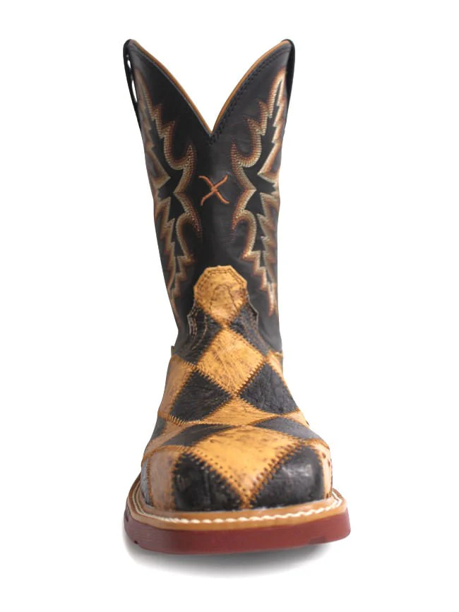 Twisted X Mens Ostrich and Black Cross Stitch Composite Toe Work Boots - Image 2