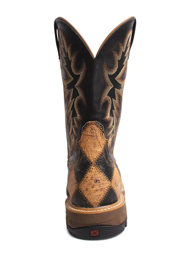 Twisted X Mens Ostrich and Black Cross Stitch Composite Toe Work Boots - Image 3