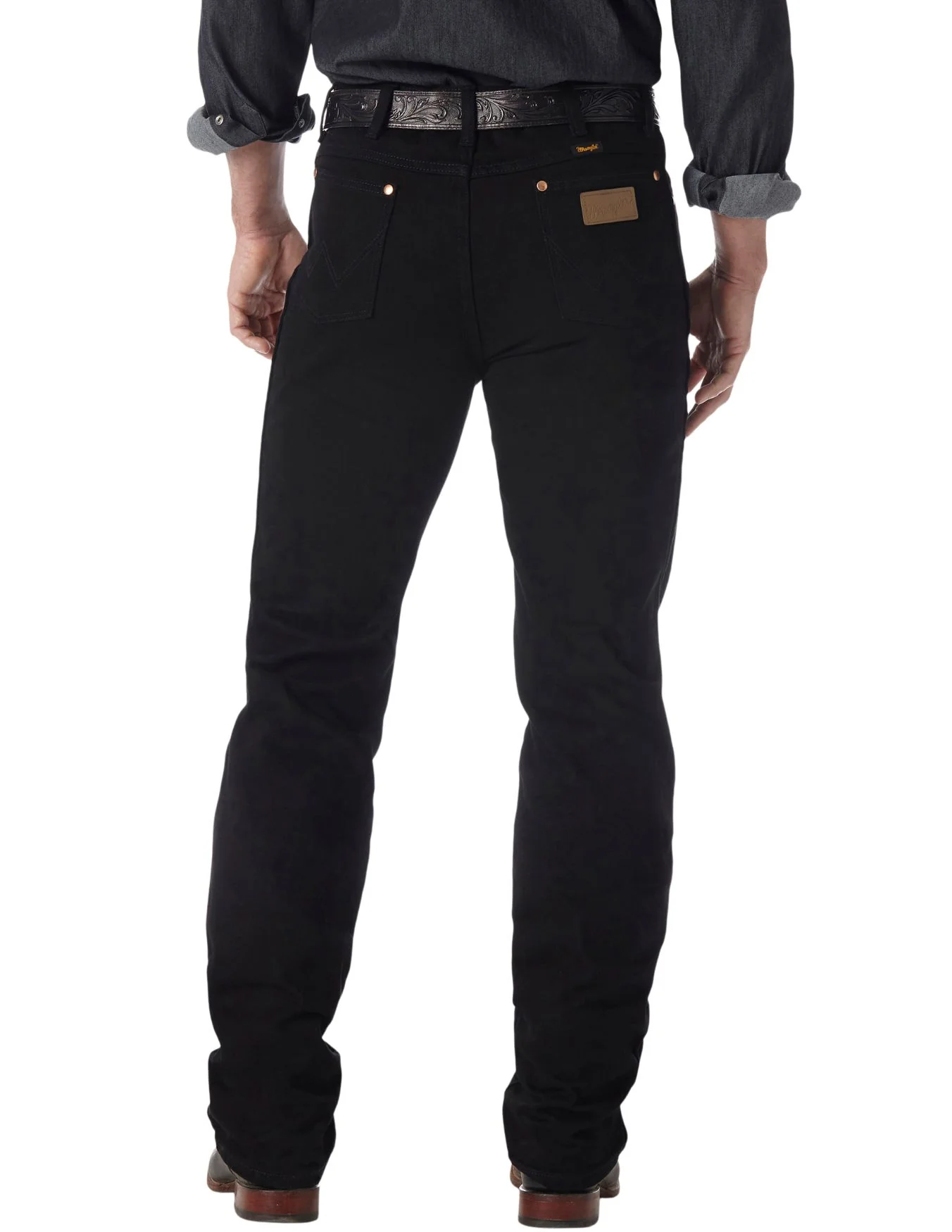 Wrangler Mens Black Cowboy Cut Slim Fit Jeans - Image 2