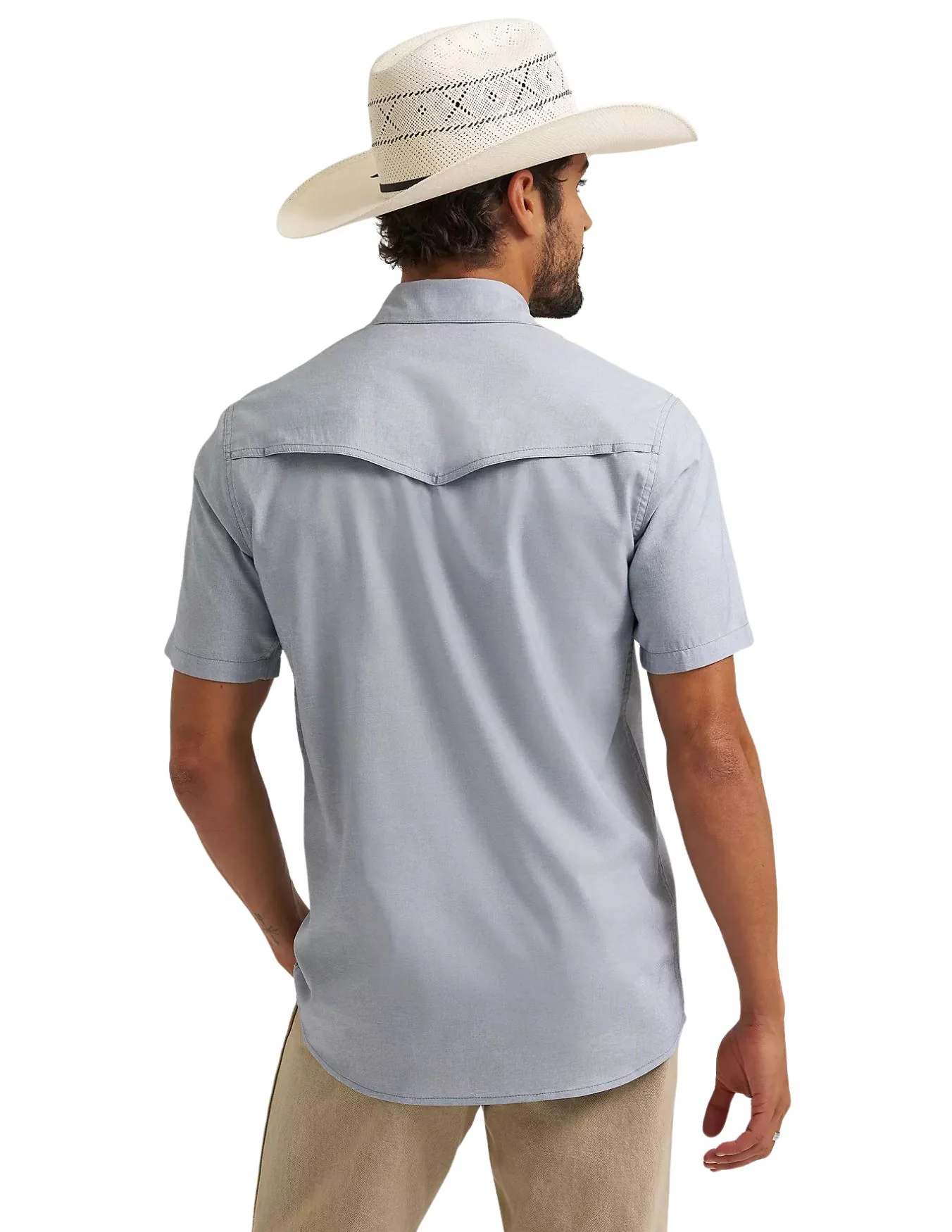 Wrangler Mens Grey All Terrain Gear Drover Short Sleeve Utility Shirt - Image 2